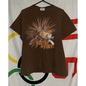 Fruits Basket Fists of Fury Anime T Shirt Medium Brown Short Sleeve